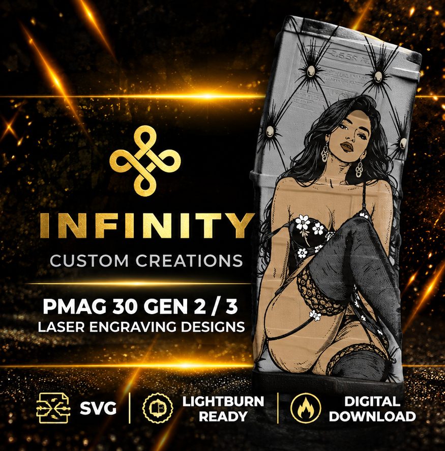 Seductive Elegance MAG Design | Sexy Pin-Up Girl Laser Engraving File | SVG DXF | LightBurn Ready | Digital Download