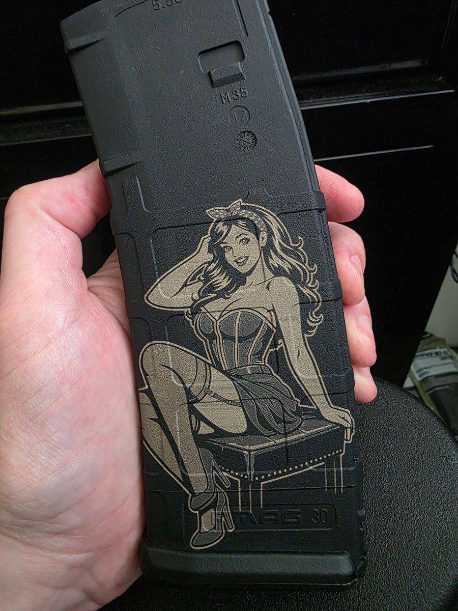 Have A Seat PinUp — lasered result