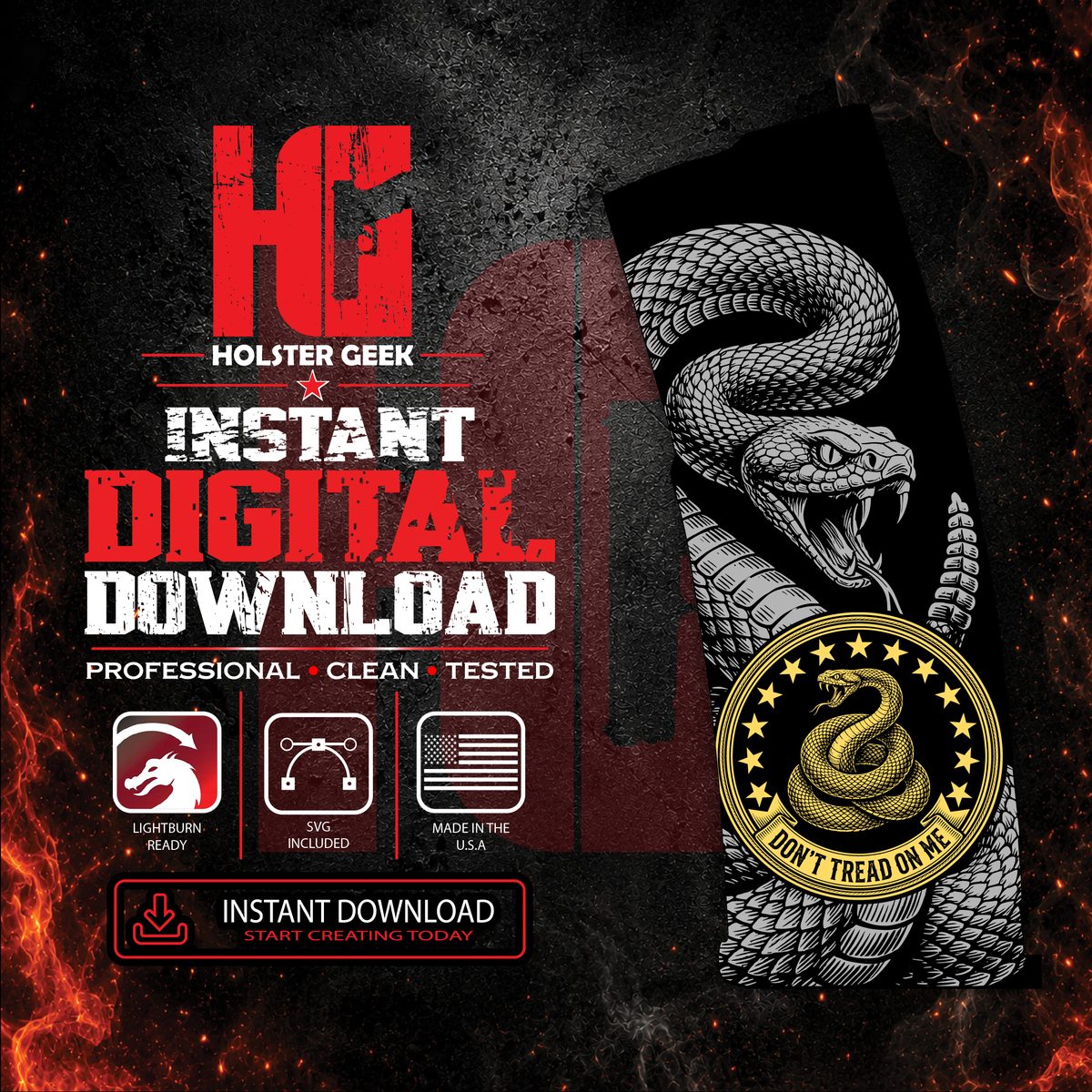 Don’t Tread On Me II PMAG Design | DTOM Snake Emblem | Multi-Layer LightBurn File | Fiber Laser Digital Download