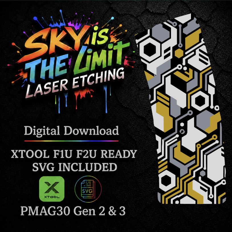 Circuit Hex Full Wrap — PMAG 30 Gen 2 & Gen 3 — Xtool F1U, F2U / SVG