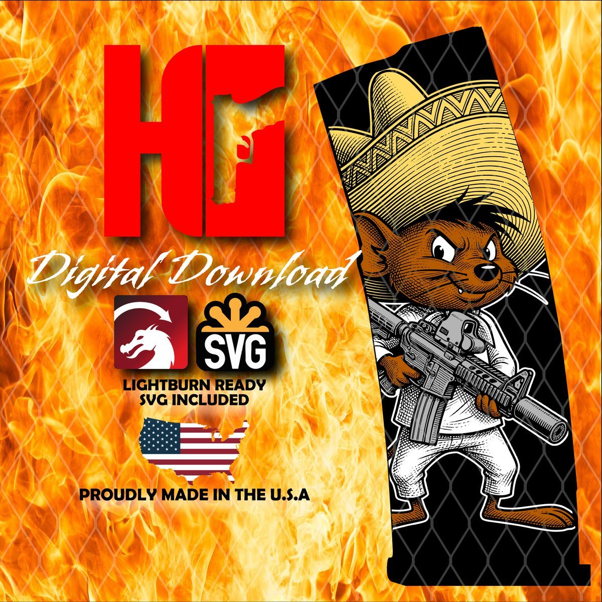 Speedy Gonzales PMAG Design | Cartoon Character Engraving File | LightBurn PMAG File | Fiber Laser Digital Download