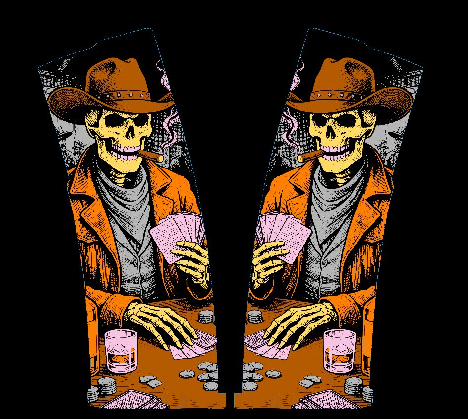 Dead Man's Hand PMAG Laser Engraving Design | Skull Cowboy Poker Engraving | Layered LightBurn SVG File | Fiber Laser Digital Download — lasered result