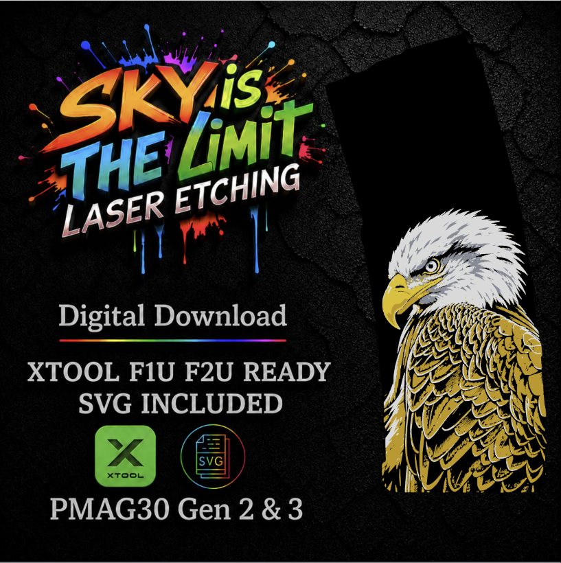 Bald Eagle Full Wrap — PMAG 30 Gen 2 & Gen 3 — Xtool F1U, F2U / SVG