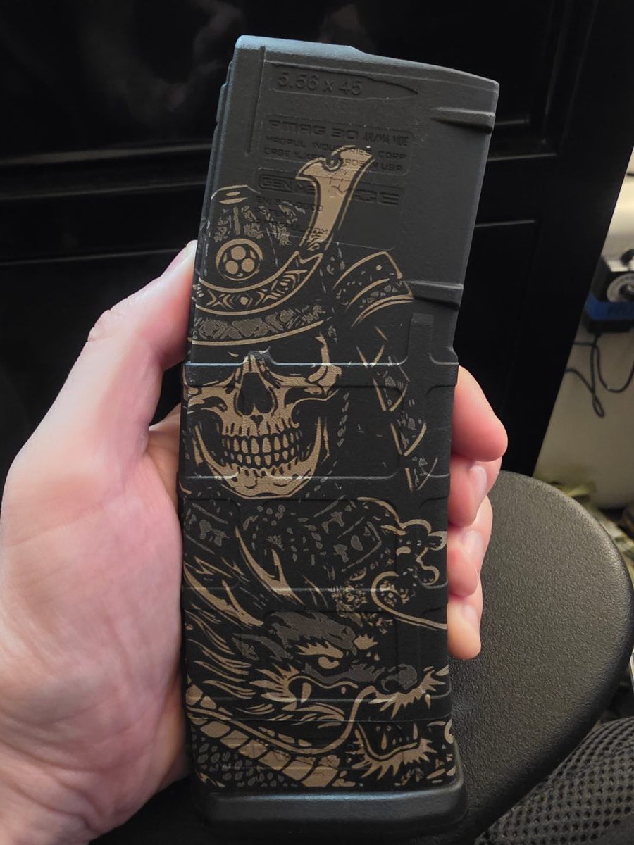 Samurai Dragon — lasered result
