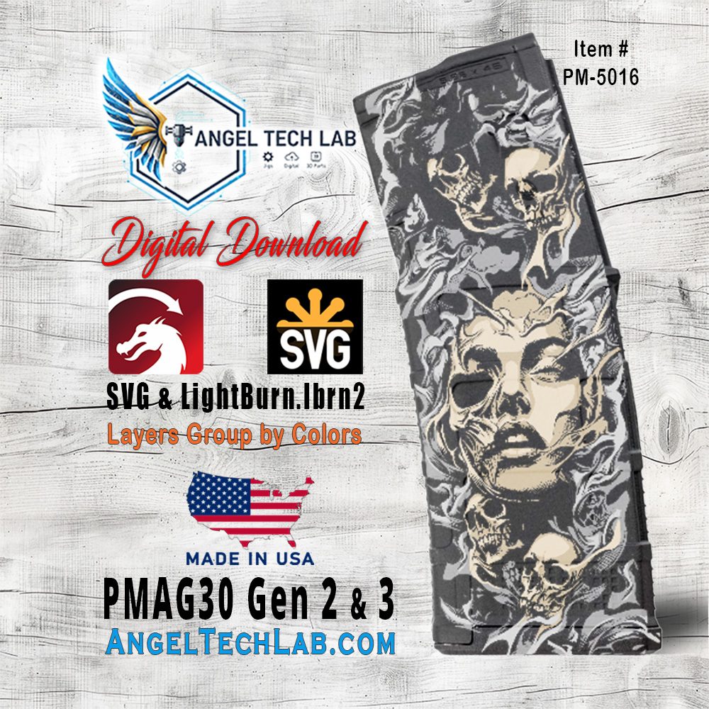 Mortal Illusion Pmag30 Engraving Design SVG | LightBurn Laser File | Vector SVG Download
