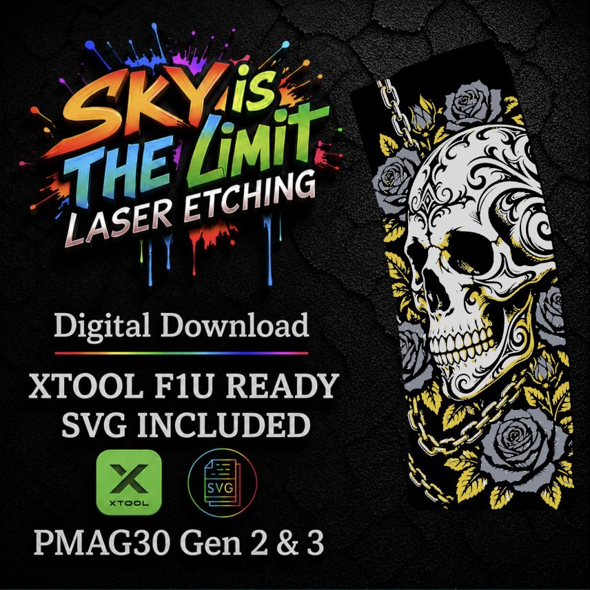 Chains and Roses Full Wrap — PMAG 30 Gen 2 & Gen 3 — Xtool F1U / SVG