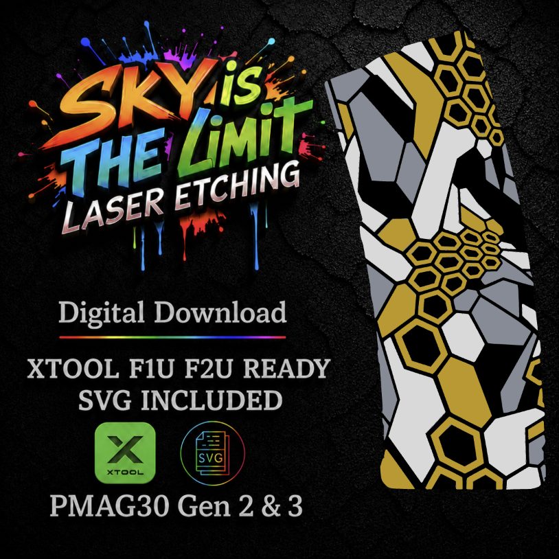 Hex Armor Camo Full Wrap — PMAG 30 Gen 2 & Gen 3 — Xtool F1U, F2U / SVG