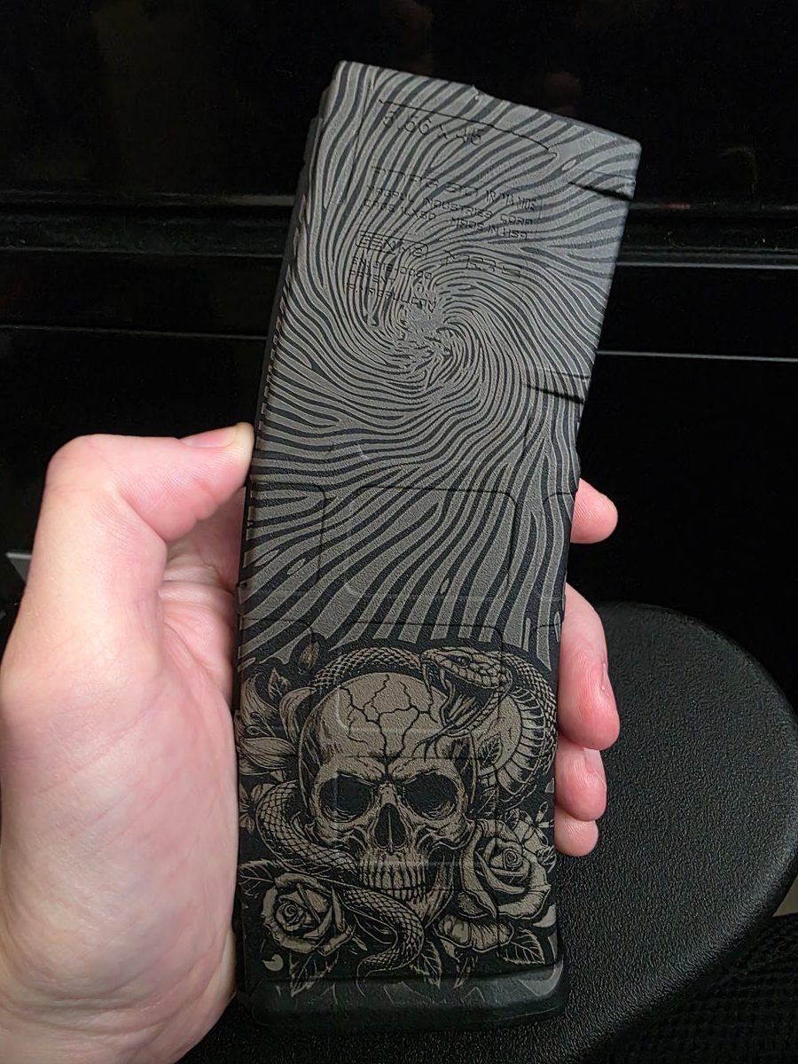 Skull And Snake Camo — lasered result