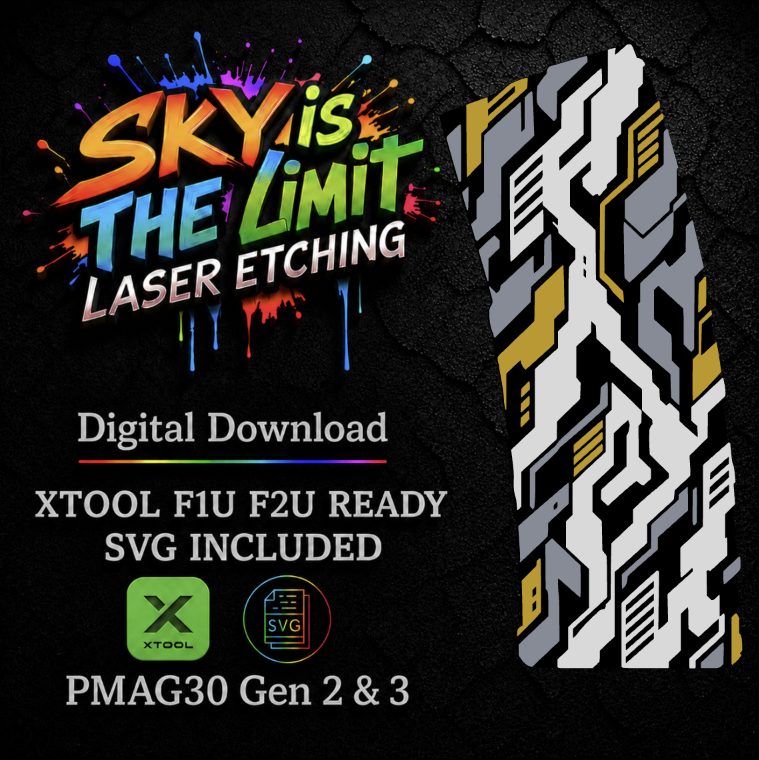 Cyberpunk Camo Full Wrap — PMAG 30 Gen 2 & Gen 3 — Xtool F1U, F2U / SVG