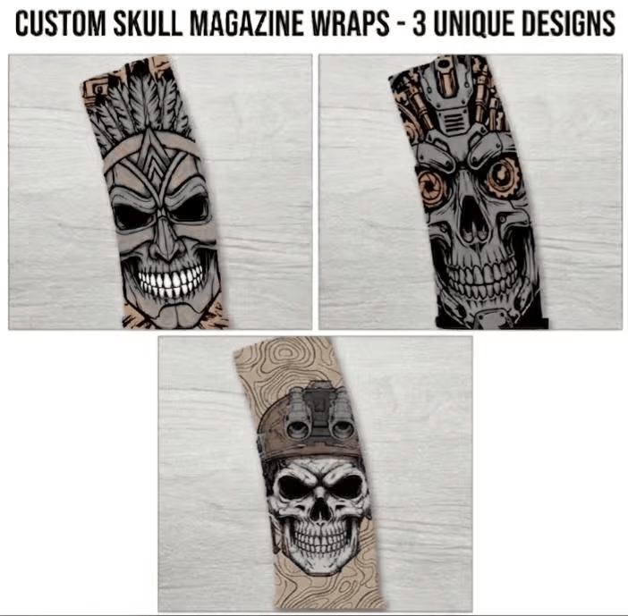Skull PMAG Bundle  | Digital Download | Fiber Laser Engraving File SVG  | LightBurn Ready