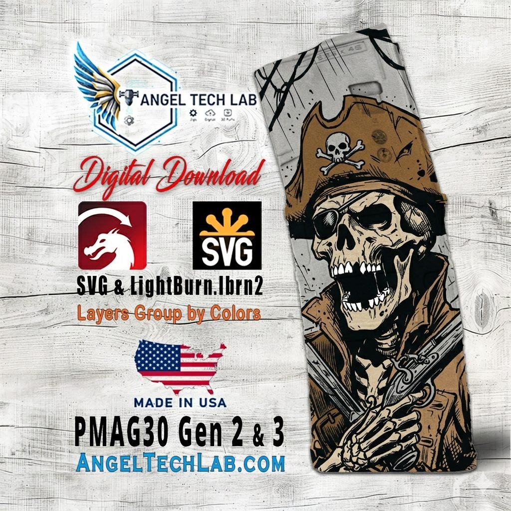 Dead Mens Tides Pmag30 Engraving Design SVG | LightBurn Laser File | Vector SVG Download