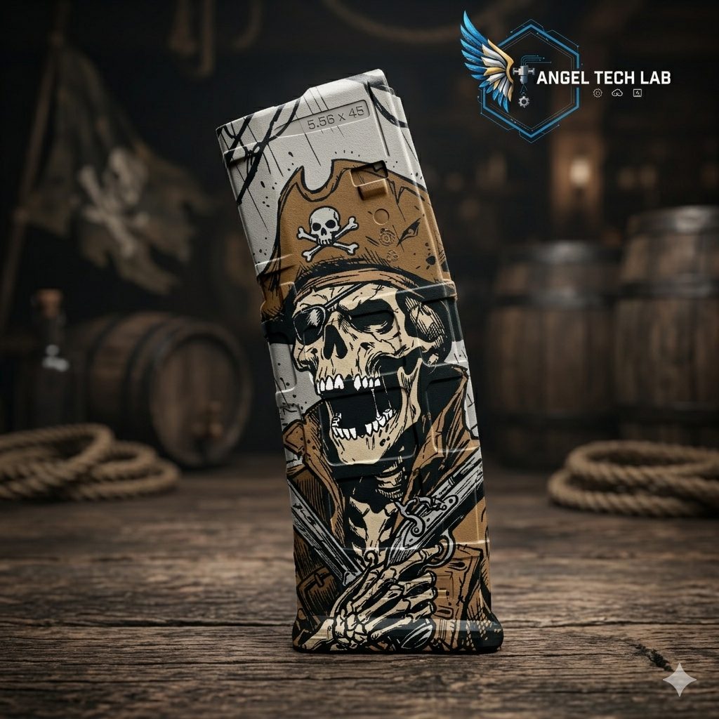 Dead Mens Tides Pmag30 Engraving Design SVG | LightBurn Laser File | Vector SVG Download — lasered result
