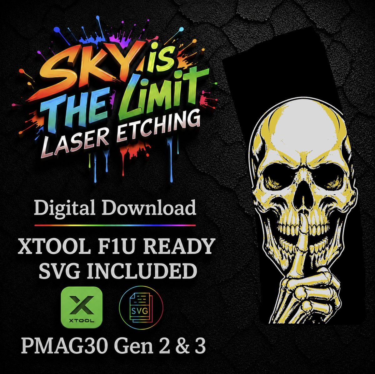Silence Full Wrap — PMAG 30 Gen 2 & Gen 3 — Xtool F1U / SVG
