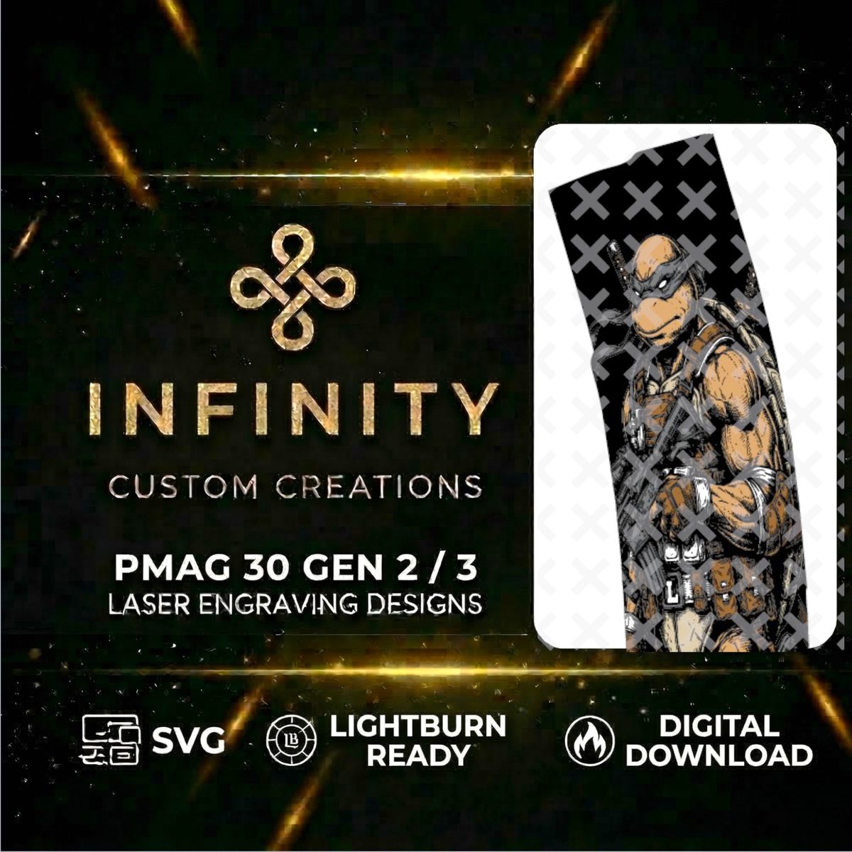 Leonardo MAG FIber Laser Engraving File | SVG DXF LightBurn | Digital Download