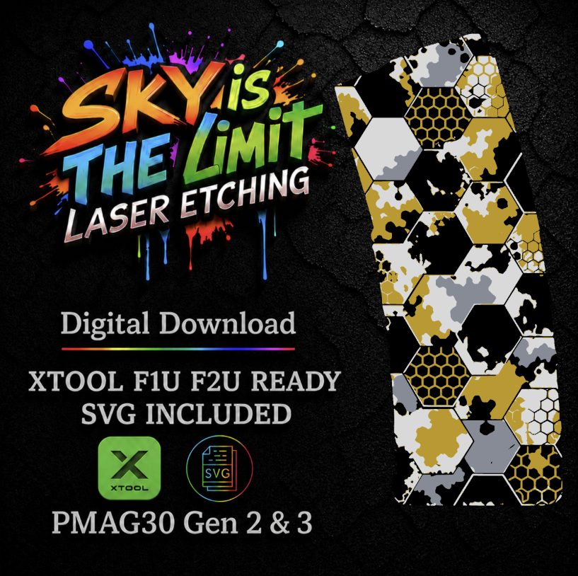Hex Ops Camo Full Wrap — PMAG 30 Gen 2 & Gen 3 — Xtool F1U, F2U / SVG