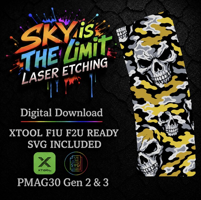 Camo Skull Full Wrap — PMAG 30 Gen 2 & Gen 3 — Xtool F1U, F2U / SVG