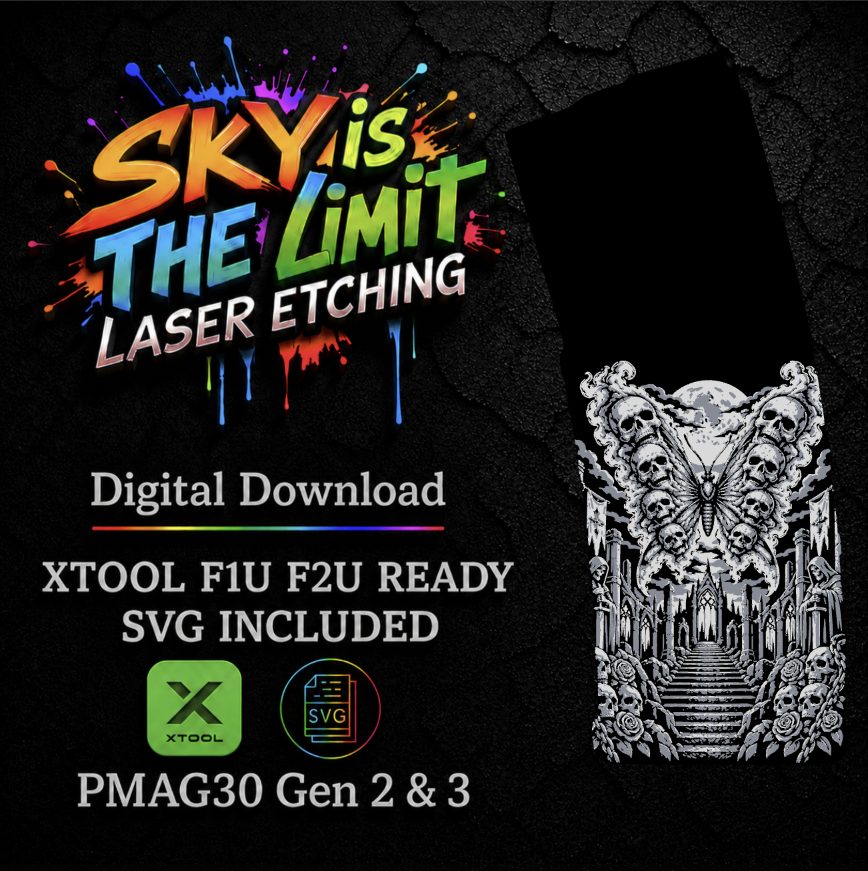 Skull Wing Full Wrap — PMAG 30 Gen 2 & Gen 3 — Xtool F1U, F2U / SVG