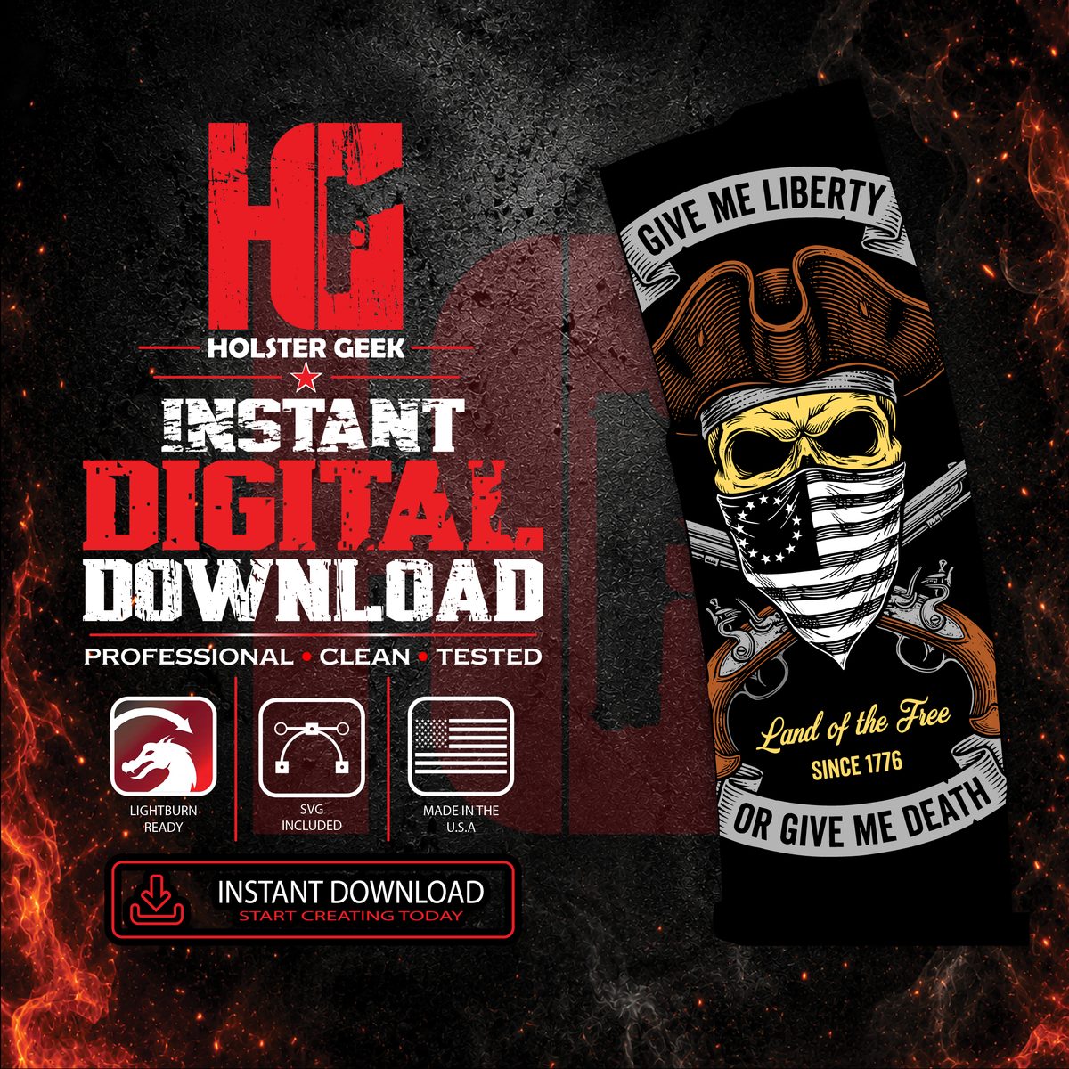 Give Me Liberty Skull Full Wrap - PMAG 30 Gen 2 & Gen 3 - LightBurn / SVG