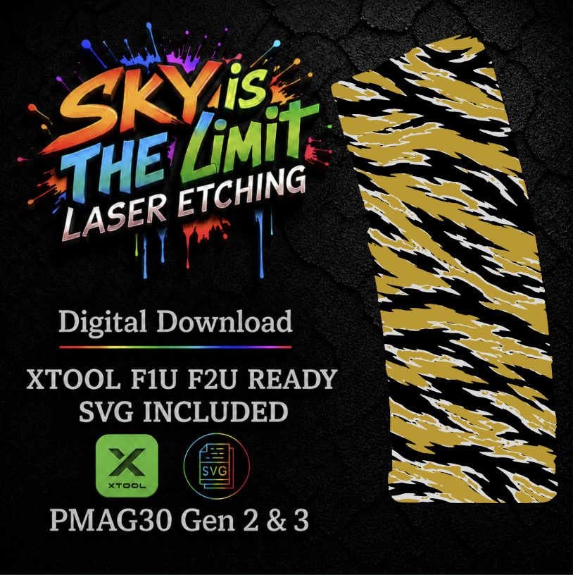 Tiger strip Camo Full Wrap — PMAG 30 Gen 2 & Gen 3 — Xtool F1U, F2U / SVG