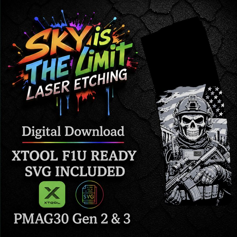 Skull Tatical Full Wrap — PMAG 30 Gen 2 & Gen 3 — Xtool F1U / SVG