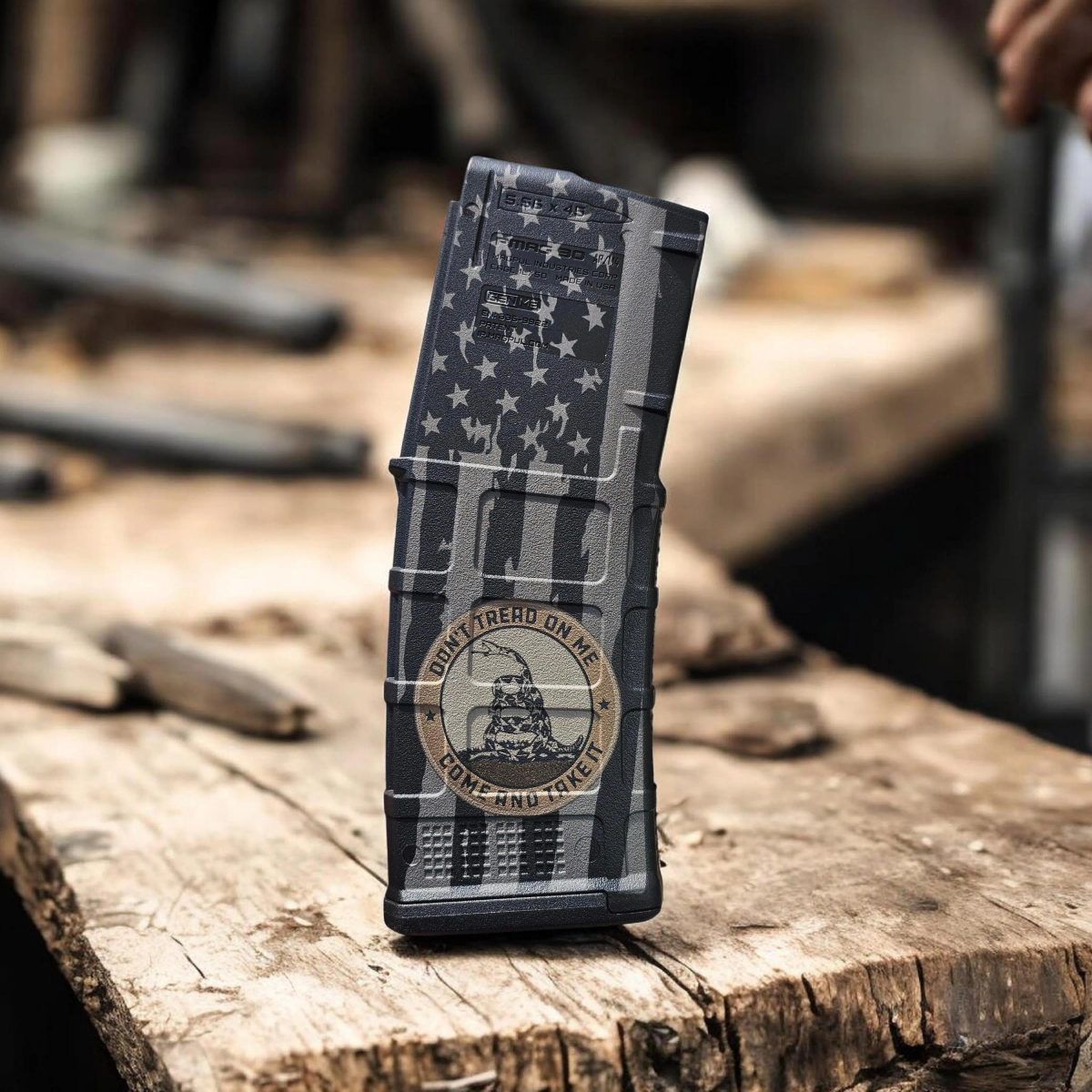 Don't Tread On Me PMAG Lightburn SVG & DXF Ready - Come And Take It Vector - Fiber Laser - Digital Download — lasered result