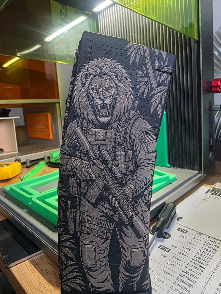 Tactical Lion — lasered result
