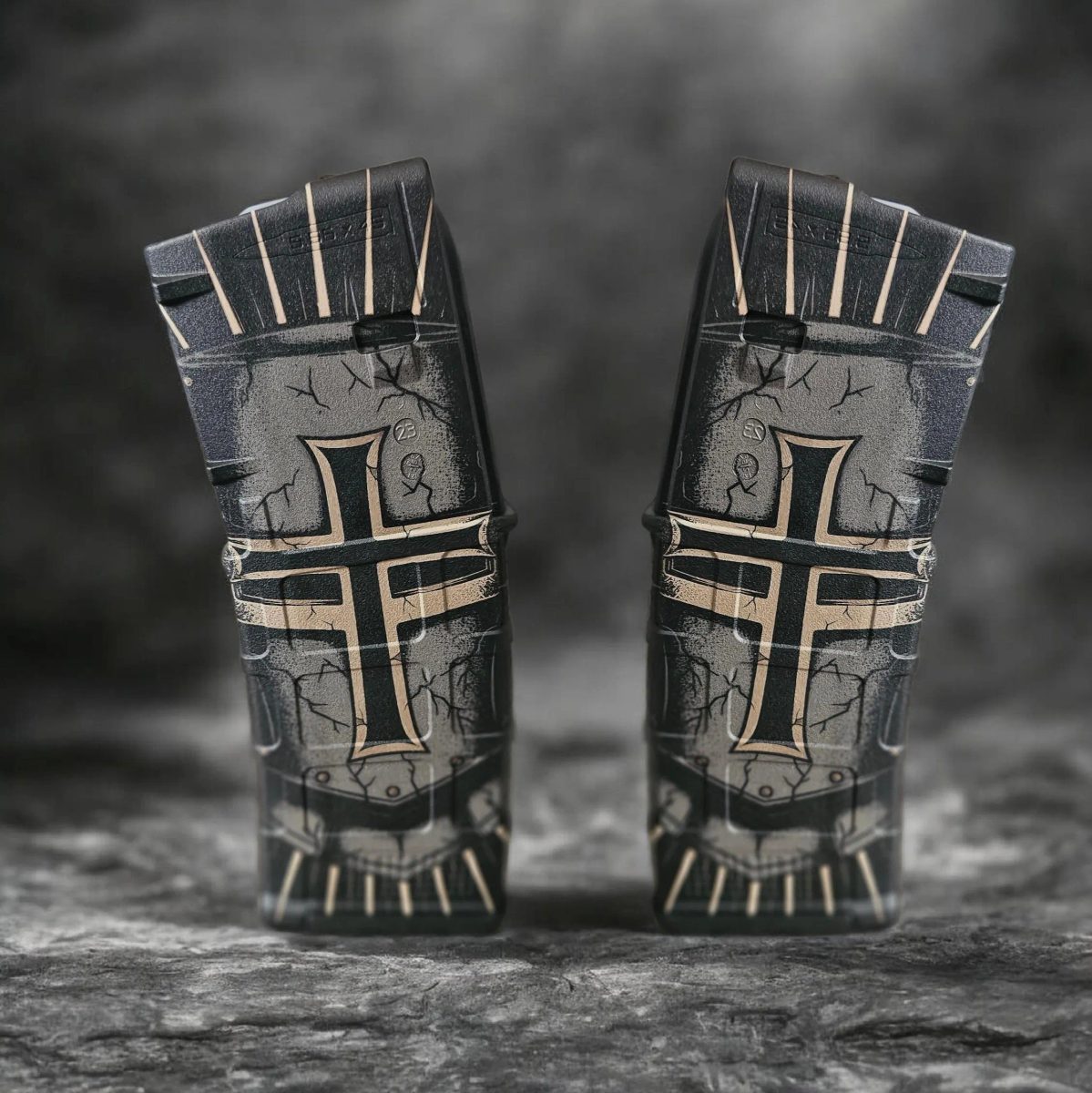 Templar Knight PMAG Laser Engraving File Lightburn & SVG Ready | Digital Design | Fiber Laser Engraving File — lasered result