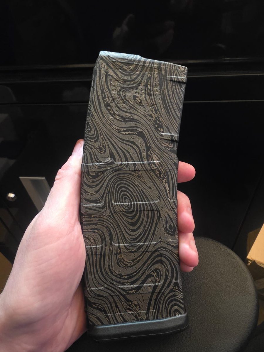 Damascus Steel Camo — lasered result