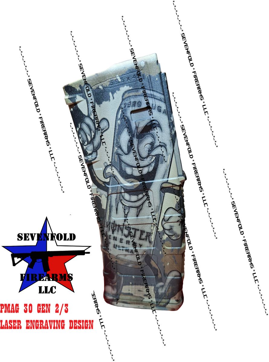 SUGAR FREE WHITE MONSTER PMAG ENGRAVING FILE