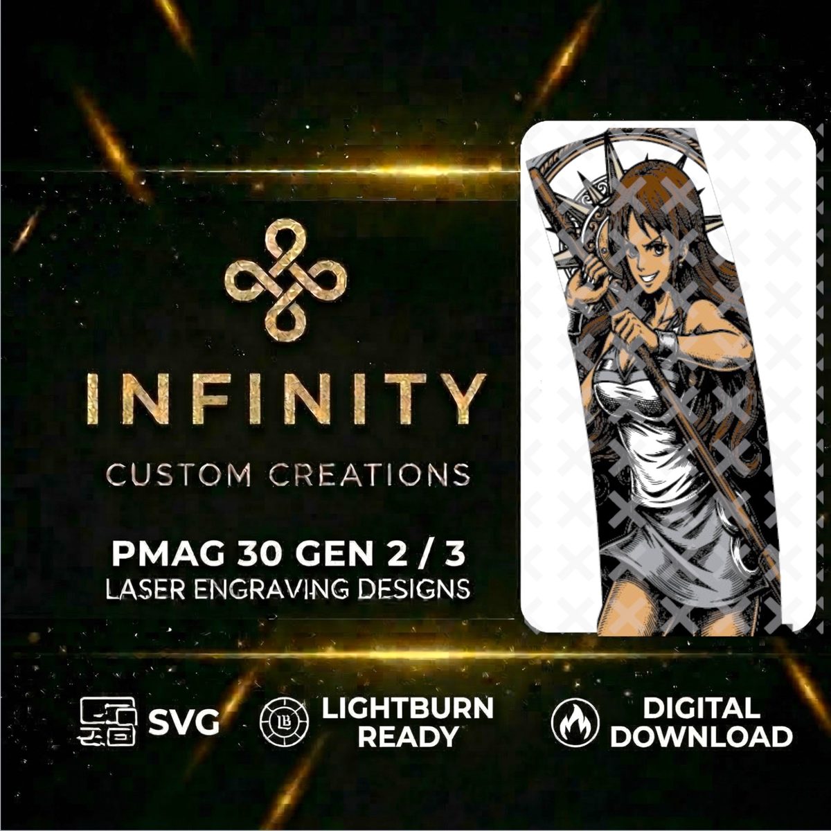 Nami MAG Fiber Laser Engraving Design | One Piece SVG DXF LightBurn LBRN2 |  Digital Download