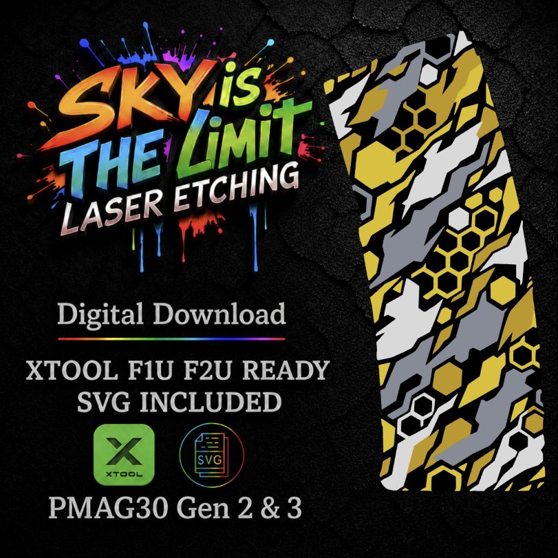 Honey Shard Full Wrap — PMAG 30 Gen 2 & Gen 3 — Xtool F1U, F2U / SVG