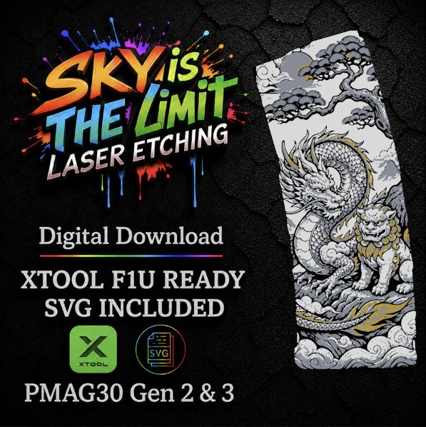 Dragon and Guardian Full Wrap — PMAG 30 Gen 2 & Gen 3 — Xtool F1U / SVG