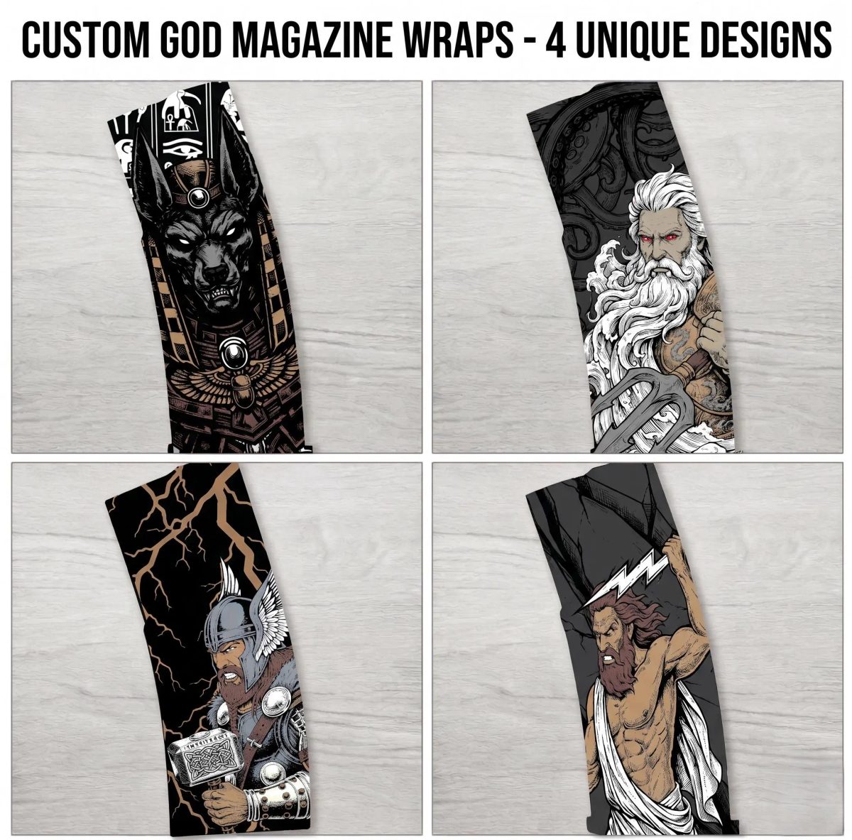 Mythological Gods(Thor,Zeus,Poseidon,Anubis) PMAG Bundle  | Digital Download |  Fiber Laser Engraving File SVG/DXF  | LightBurn Ready — lasered result