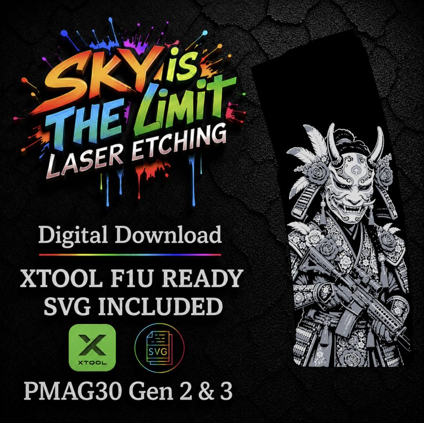 Blood and Blossom Full Wrap — PMAG 30 Gen 2 & Gen 3 — Xtool F1U / SVG