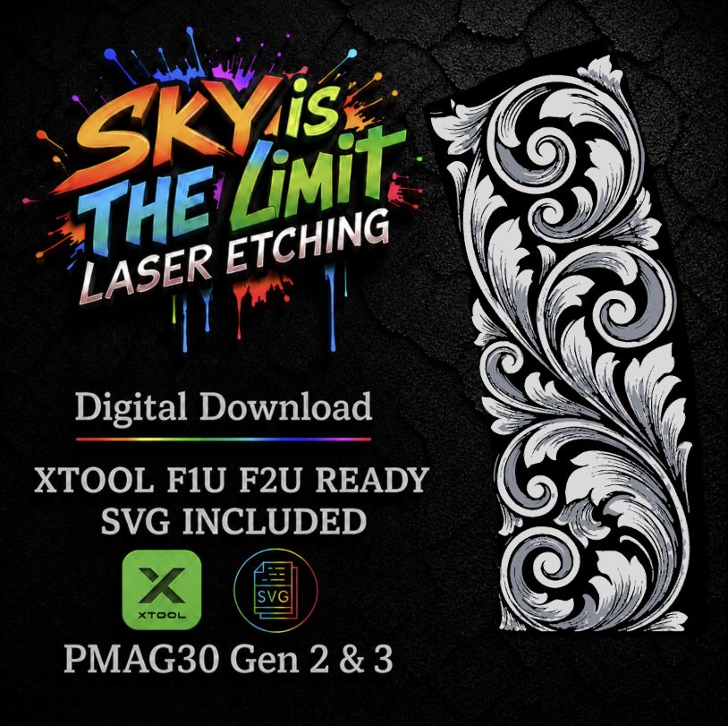 Sroll Work Full Wrap — PMAG 30 Gen 2 & Gen 3 — Xtool F1U, F2U / SVG