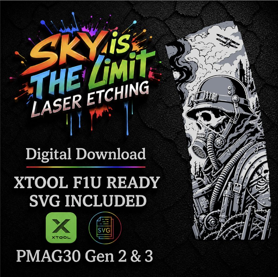 Grave Front Full Wrap — PMAG 30 Gen 2 & Gen 3 — Xtool F1U / SVG