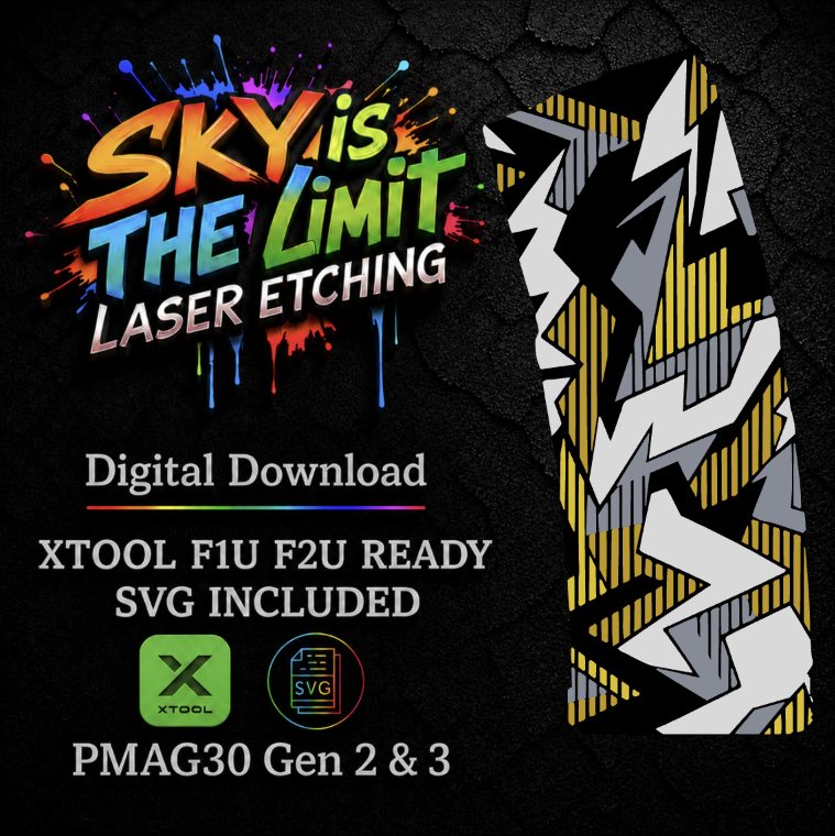 Tactical Shatter Camo Full Wrap — PMAG 30 Gen 2 & Gen 3 — Xtool F1U, F2U / SVG