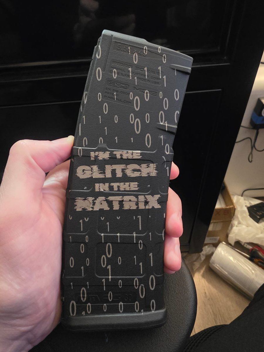Matrix Glitch — lasered result