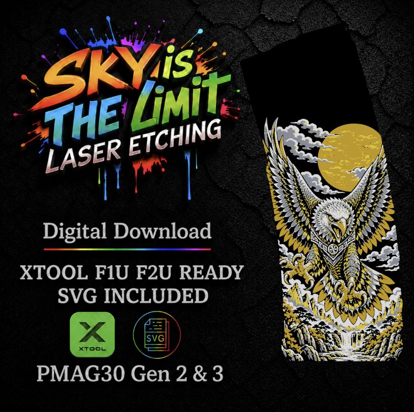 Crimson Eagle Full Wrap — PMAG 30 Gen 2 & Gen 3 — Xtool F1U, F2U / SVG