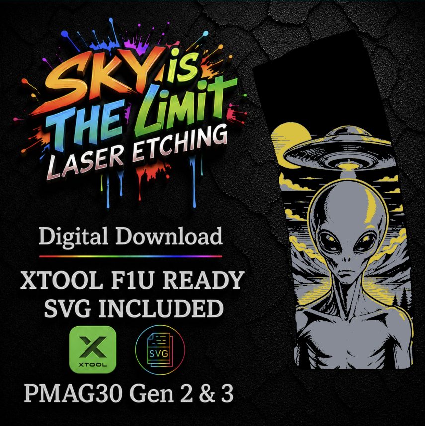Classic Alien Full Wrap — PMAG 30 Gen 2 & Gen 3 — Xtool F1U / SVG