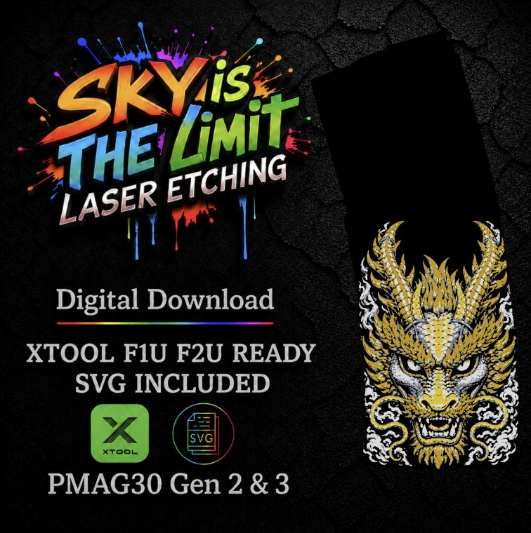 Dragon Full Wrap — PMAG 30 Gen 2 & Gen 3 — Xtool F1U, F2U / SVG